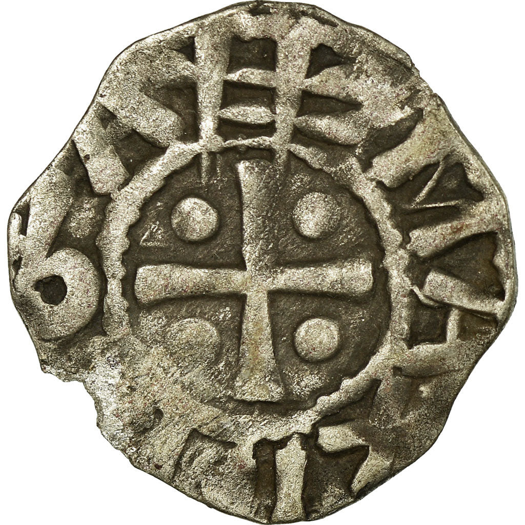 Moneta, Francia, Dauphiné, Anonymous, Denarius, Vienne, MB+, Argento