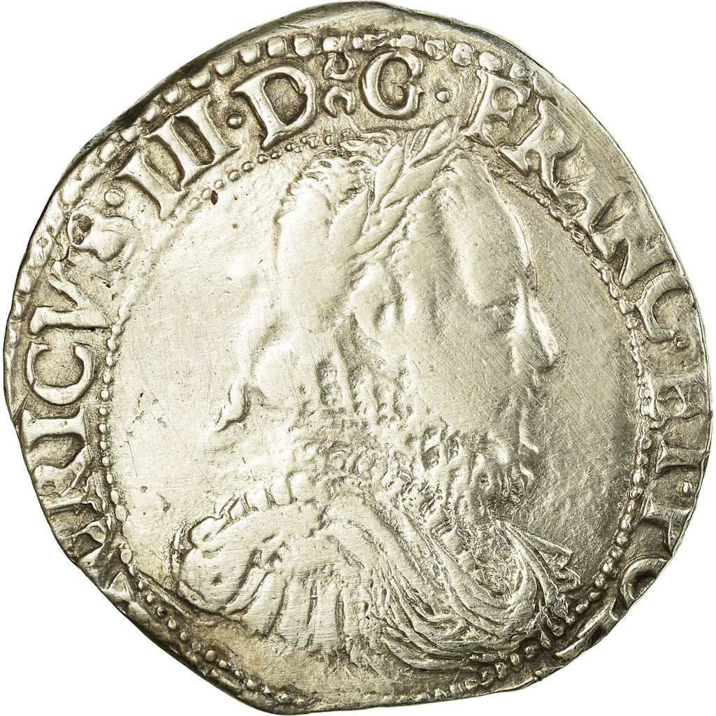 Moeda, França, Henri III, Demi Franc, Uncertain date, Bordeaux, VF(30-35)
