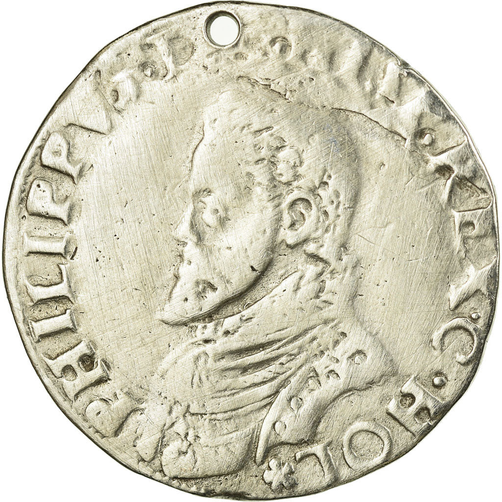 Moneta, Paesi Bassi Spagnoli, Philip II, 1/5 Ecu, Dordrecht, MB, Argento