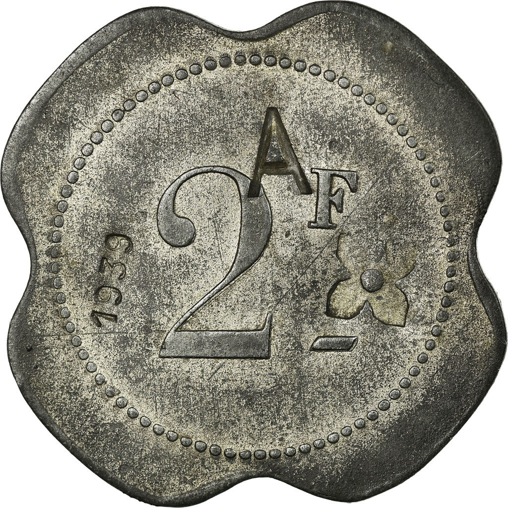 Moneta, Francia, Maison PEUPLE, Penhouet, Saint-Nazaire, 2 Francs, BB, Nickel