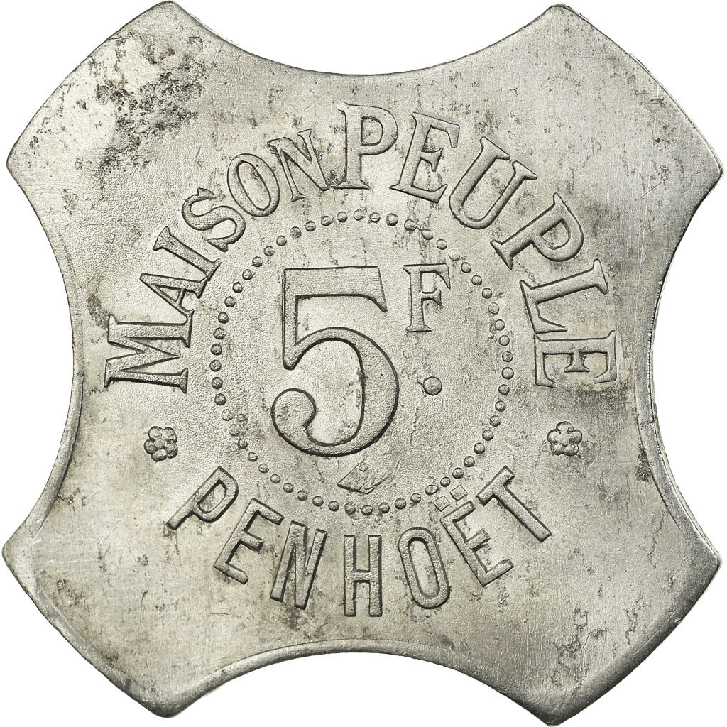 Moeda, França, Maison PEUPLE, Penhoët, Saint-Nazaire, 5 Francs, AU(50-53)