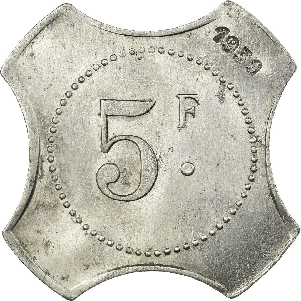 Moeda, França, Maison PEUPLE, Penhoët, Saint-Nazaire, 5 Francs, AU(50-53)