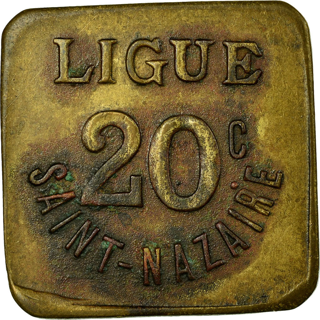 Moneta, Francja, Ligue, Saint-Nazaire, 20 Centimes, Undated, EF(40-45)