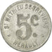Monnaie, France, Maison RIGAIL, Saint-Mathieu-de-Tréviers, 5 Centimes, TTB+