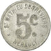 Monnaie, France, Maison RIGAIL, Saint-Mathieu-de-Tréviers, 5 Centimes, TTB+