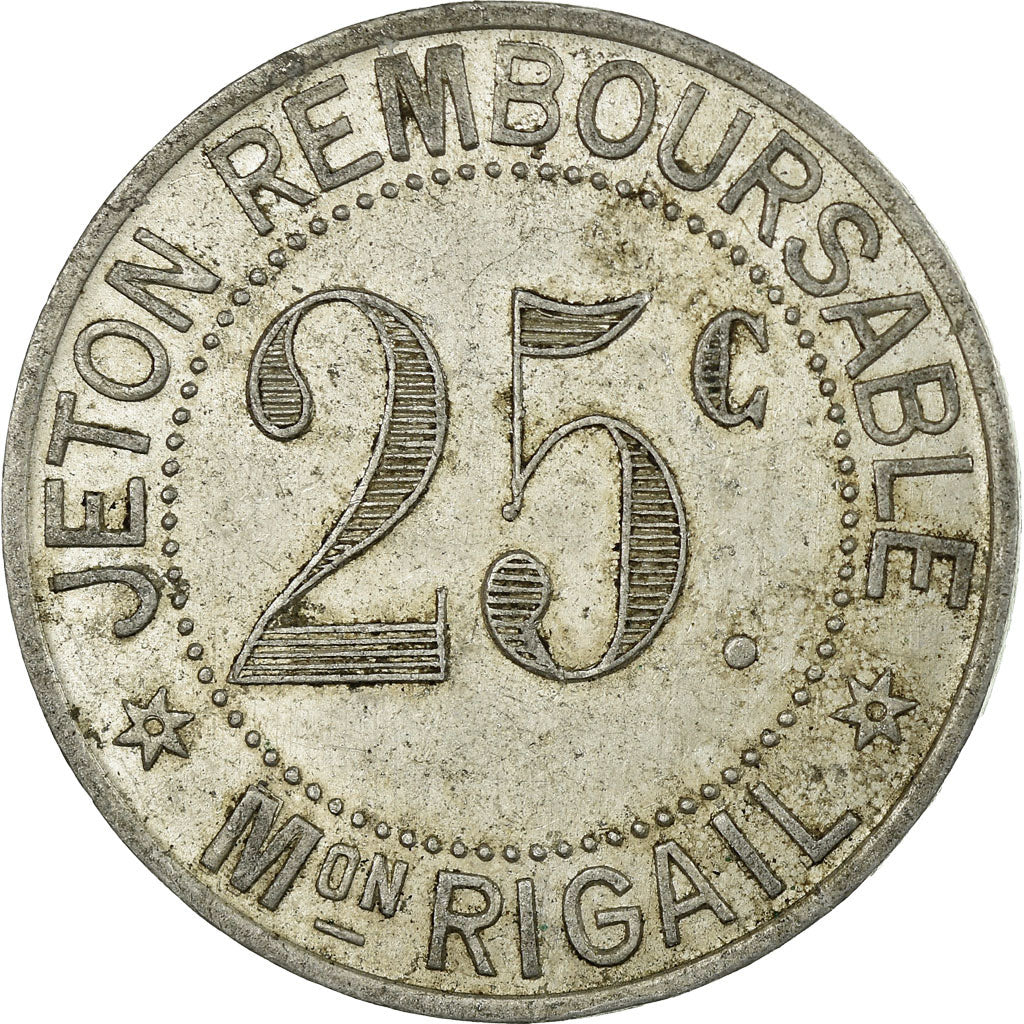 Monnaie, France, Maison RIGAIL, Saint-Mathieu-de-Tréviers, 25 Centimes, TTB+