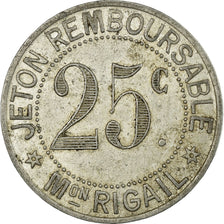 Monnaie, France, Maison RIGAIL, Saint-Mathieu-de-Tréviers, 25 Centimes, TTB+