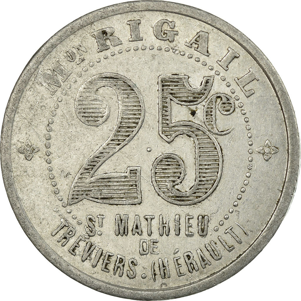 Münze, Frankreich, Maison RIGAIL, Saint-Mathieu-de-Tréviers, 25 Centimes, SS