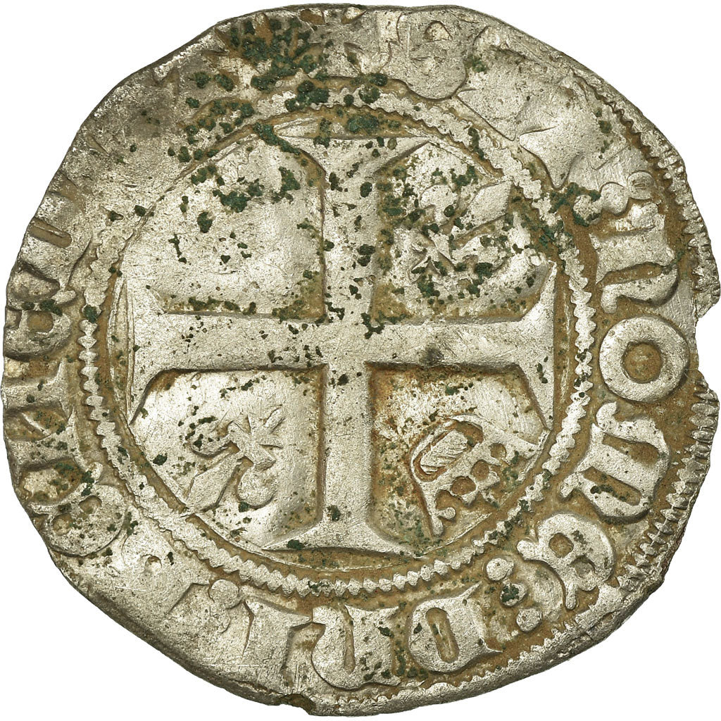 Münze, Frankreich, Charles VI, Blanc Guénar, Tournai, S+, Billon