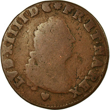 Monnaie, France, Louis XIV, 4 Deniers, 1708, Strasbourg, B+, Cuivre, C2G:260