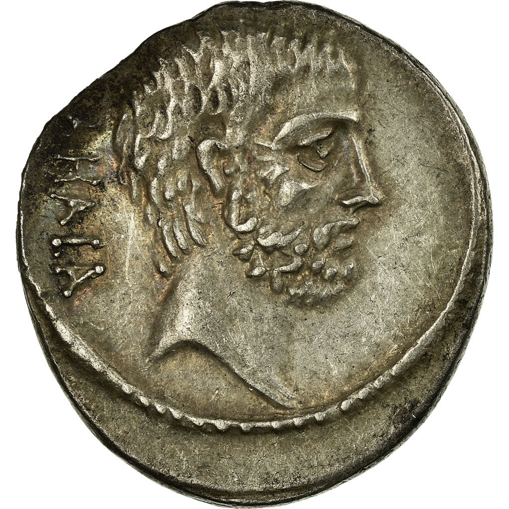 Moneta, Junia, Denarius, 54 BC, Rome, BB+, Argento, Crawford:433/2