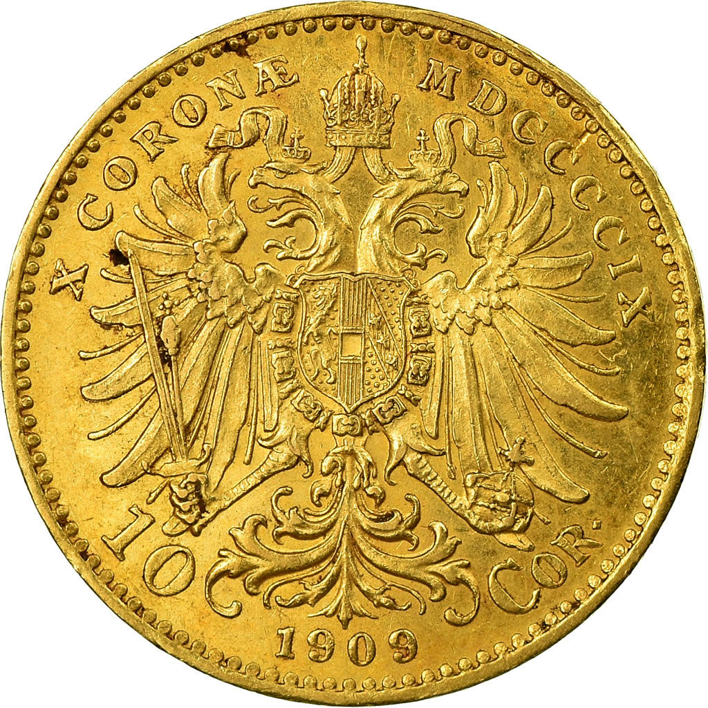 Münze, Österreich, Franz Joseph I, 10 Corona, 1909, Vienne, SS+, Gold, KM:2815