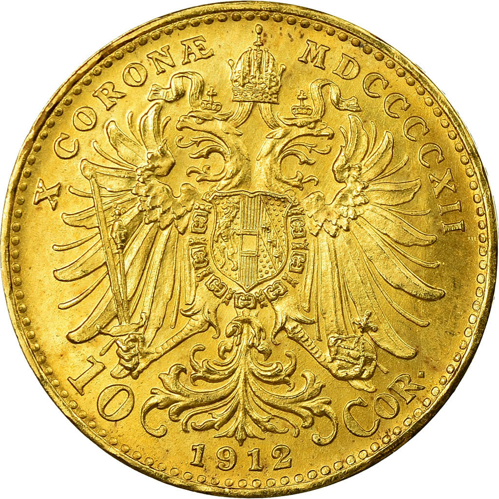 Munten, Oostenrijk, Franz Joseph I, 10 Corona, 1912, PR+, Goud, KM:2816