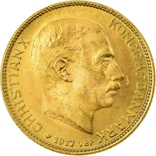 Monnaie, Danemark, Christian X, 20 Kroner, 1917, Copenhagen, SUP+, Or, KM:817.1