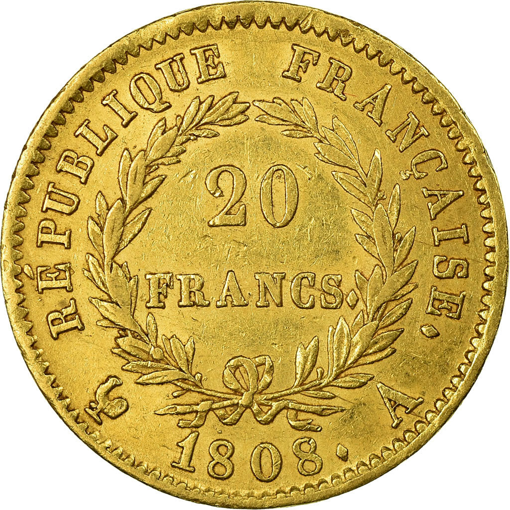 Moneta, Francja, Napoléon I, 20 Francs, 1808, Paris, EF(40-45), Złoto