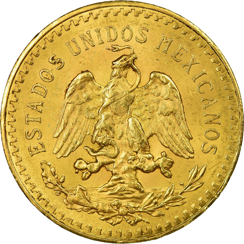 Munten, Mexico, 50 Pesos, 1928, Mexico City, PR, Goud, KM:481