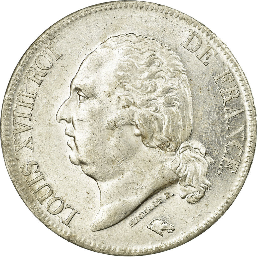 Munten, Frankrijk, Louis XVIII, 5 Francs, 1824, Lille, PR, Zilver, KM:711.13
