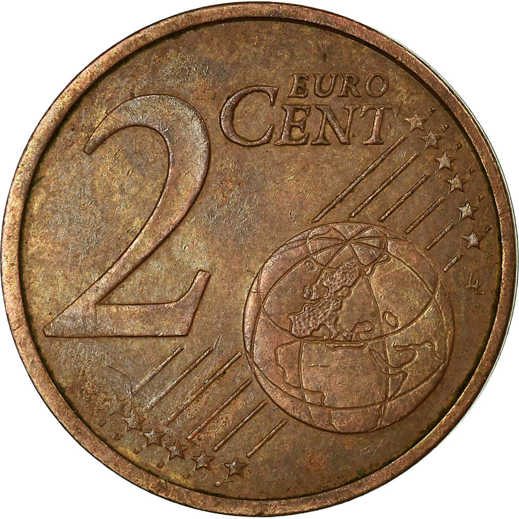 Eurozone, 2 Euro Cent, Double revers, MBC, Acero revestido con cobre