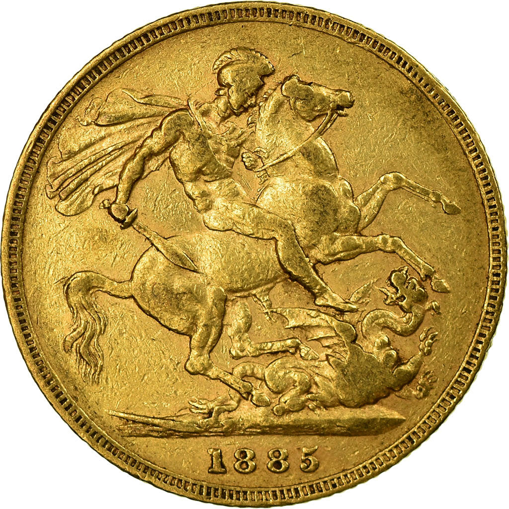 Moneta, Australia, Victoria, Sovereign, 1885, Melbourne, EF(40-45), Złoto, KM:7
