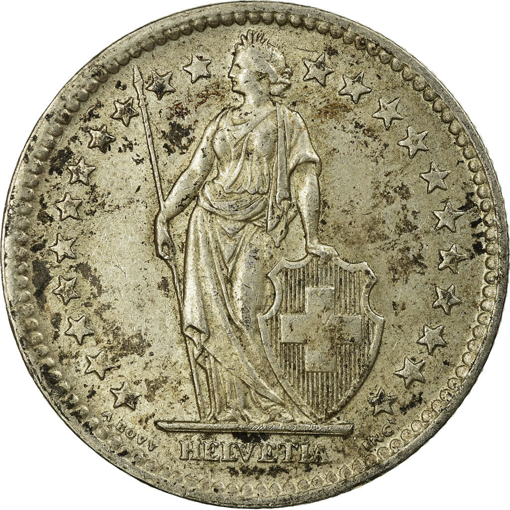 Moneta, Svizzera, 2 Francs, 1944, Bern, BB+, Argento, KM:21
