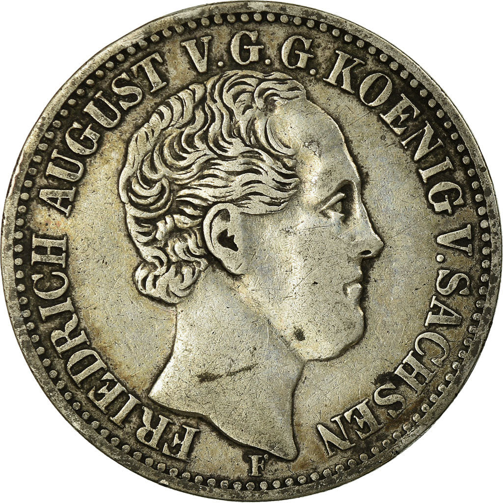 Monnaie, Etats allemands, SAXONY-ALBERTINE, Friedrich August II, 1/3 Thaler, 1/2