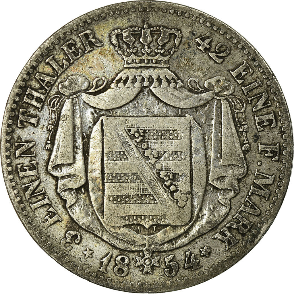 Monnaie, Etats allemands, SAXONY-ALBERTINE, Friedrich August II, 1/3 Thaler, 1/2