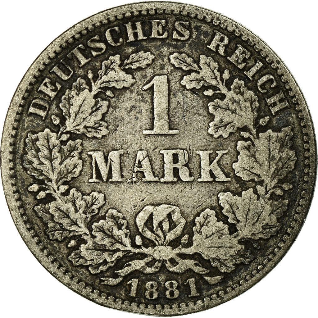 Moneta, GERMANIA - IMPERO, Wilhelm I, Mark, 1881, Muldenhütten, MB, Argento