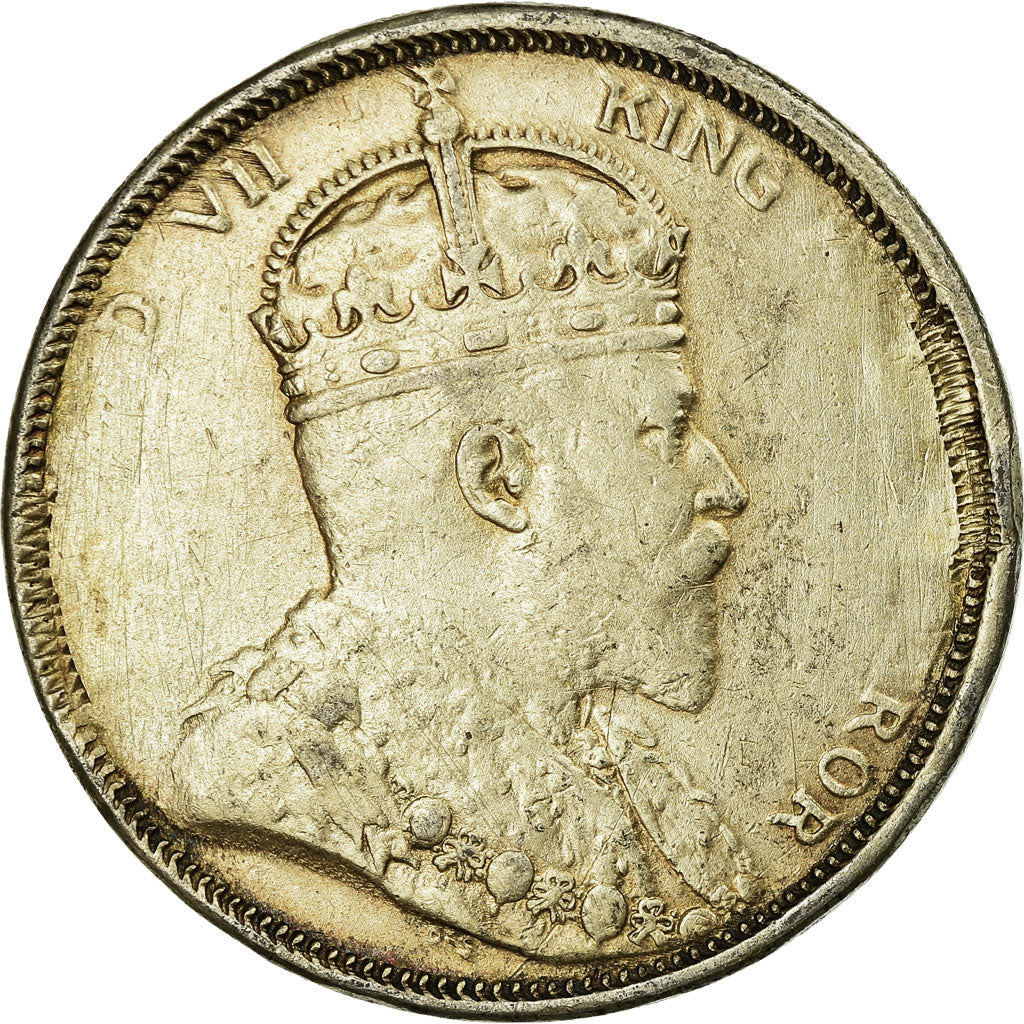 Moneta, Insediamenti dello Stretto, Edward VII, Dollar, 1904, MB, Argento, KM:25