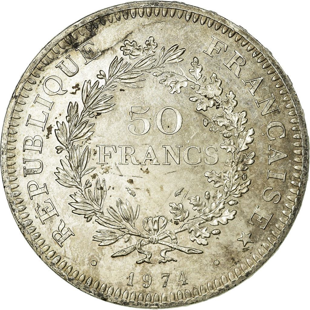 Münze, Frankreich, Hercule, 50 Francs, 1974, Hybrid issue, SS+, Silber