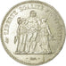 Moeda, França, Hercule, 50 Francs, 1974, Emissão híbrida, AU(55-58), Prata