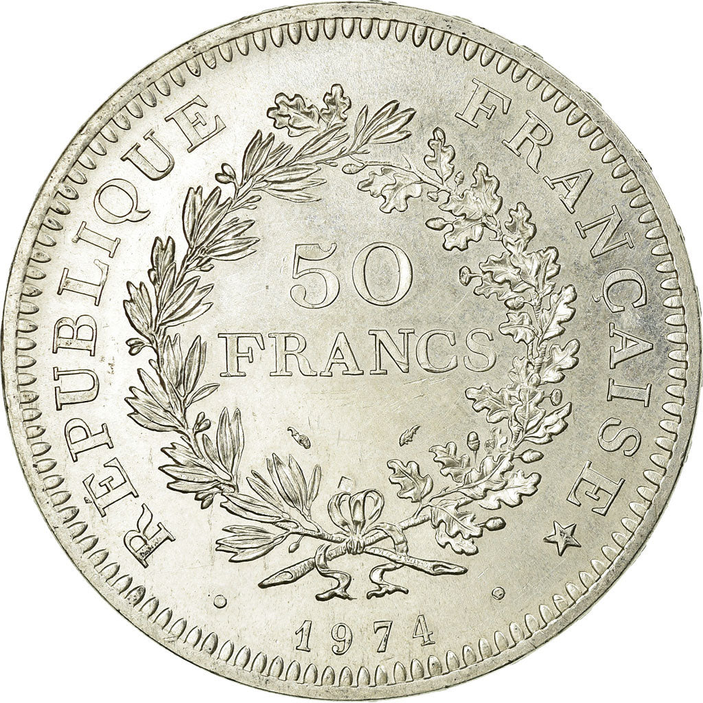 Münze, Frankreich, Hercule, 50 Francs, 1974, Hybrid issue, VZ, Silber
