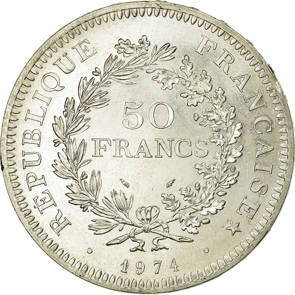 Moneda, Francia, Hercule, 50 Francs, 1974, Hybrid issue, EBC, Plata, KM:941.2