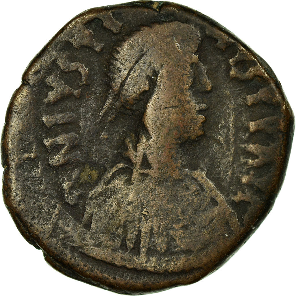 Moeda, Justin I, Follis, 518-527, Constantinople, VF(20-25), Cobre, Sear:62