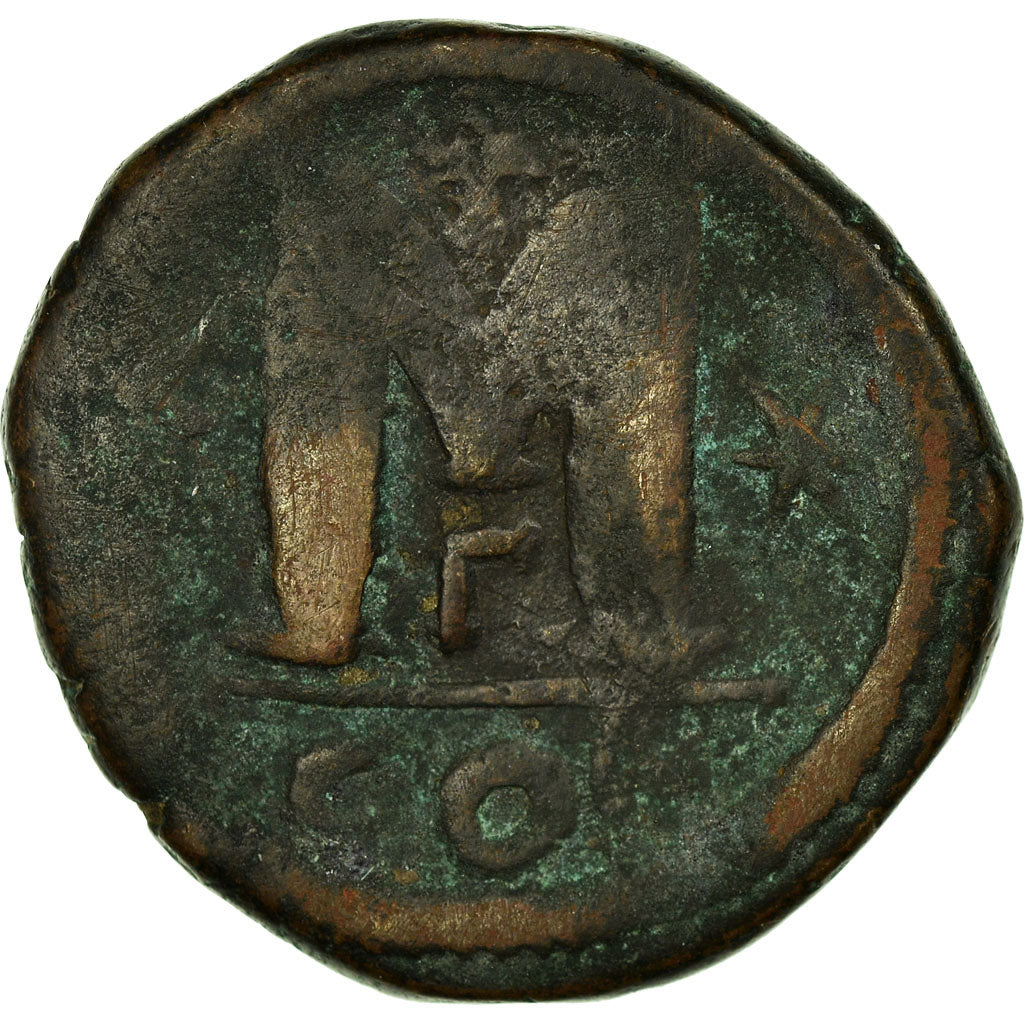 Moeda, Justin I, Follis, 518-527, Constantinople, VF(20-25), Cobre, Sear:62