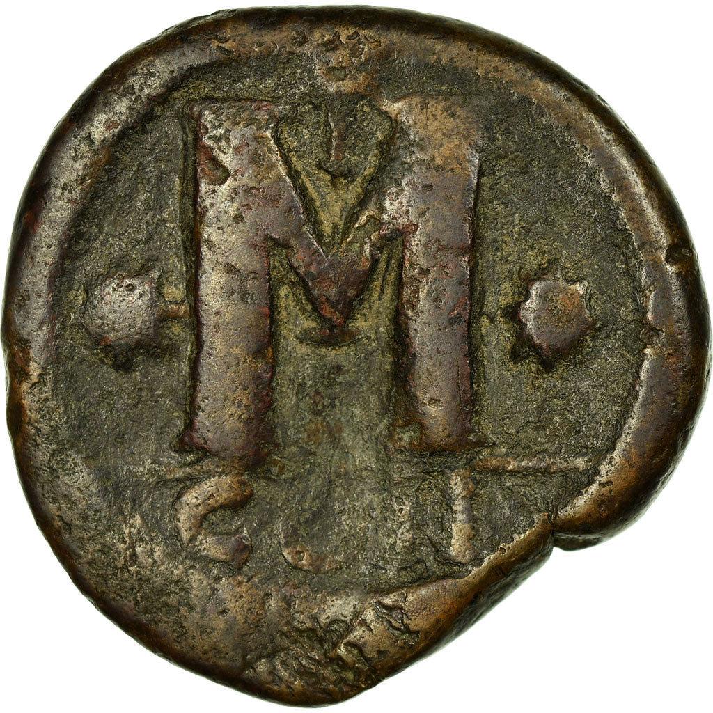 Moneta, Justin I, Follis, 518-527, Constantinople, MB, Rame, Sear:62