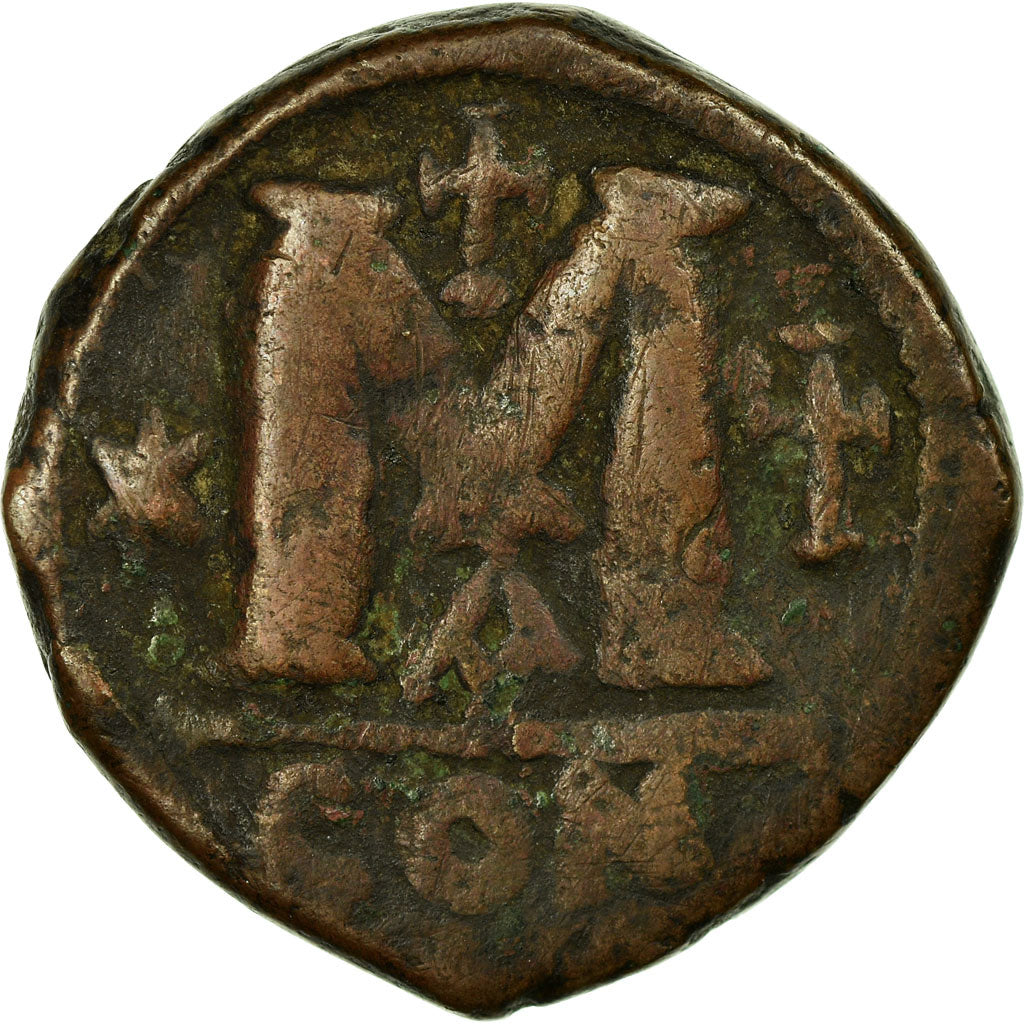 Monnaie, Justin I, Follis, 518-527, Constantinople, TB, Cuivre, Sear:63