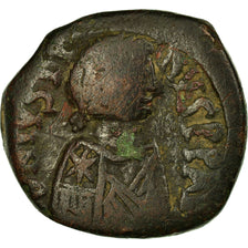 Monnaie, Justin I, Follis, 518-527, Constantinople, TB, Cuivre, Sear:63