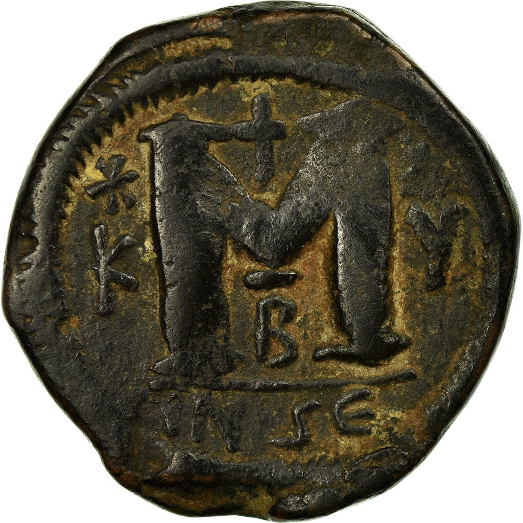 Moneta, Justin I, Follis, 526-527, Kyzikos, MB+, Rame, Sear:96