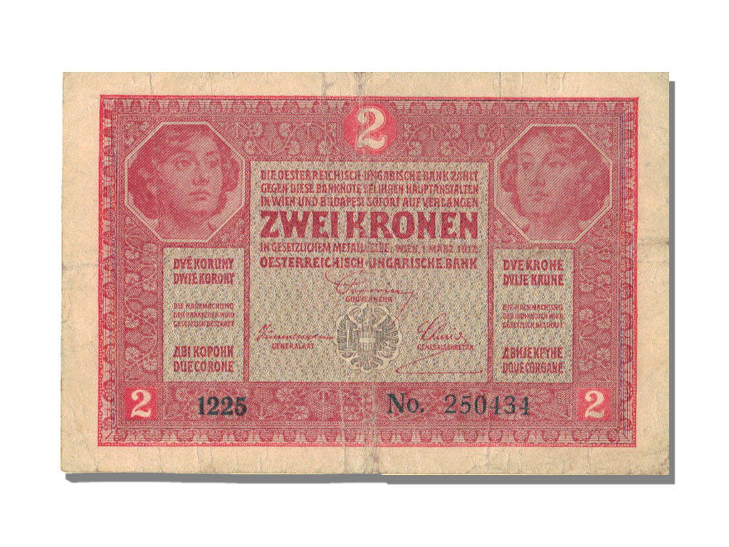 Austria, 2 Kronen, 1917, KM #21, 1917-03-01, EF(40-45), 250434