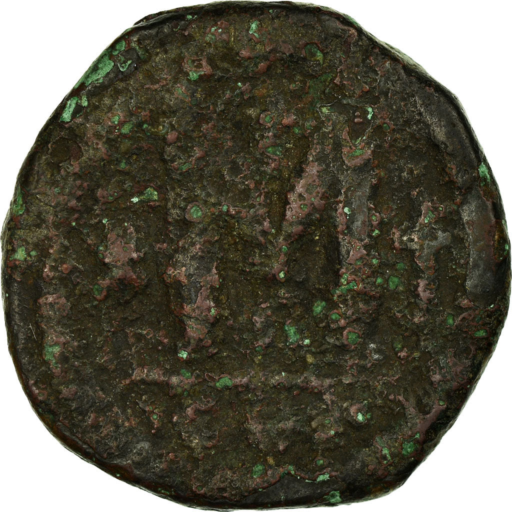 Moneta, Justinian I, Follis, 527-532, Constantinople, MB, Rame, Sear:158