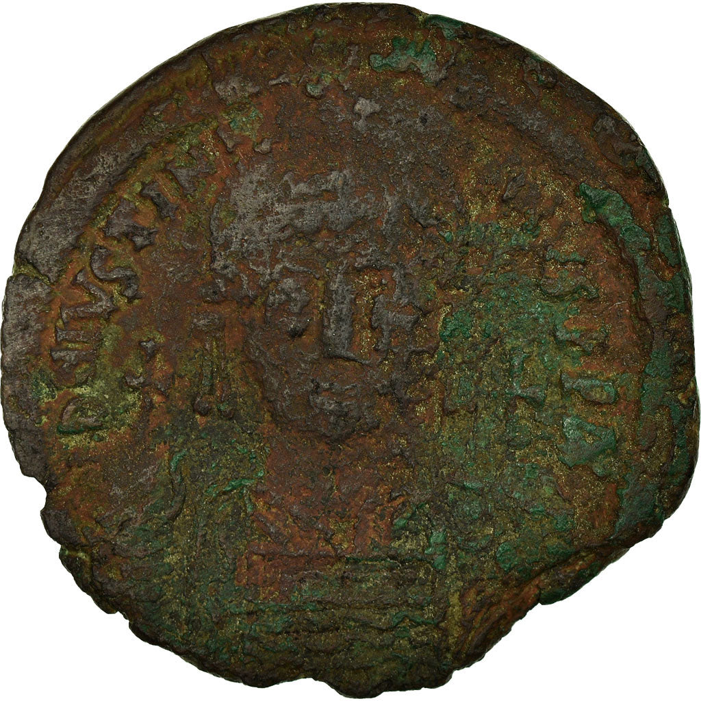 Moneta, Justinian I, Follis, 541 AD, Constantinople, MB+, Rame, Sear:163