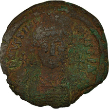 Moneda, Justinian I, Follis, 541 AD, Constantinople, BC+, Cobre, Sear:163