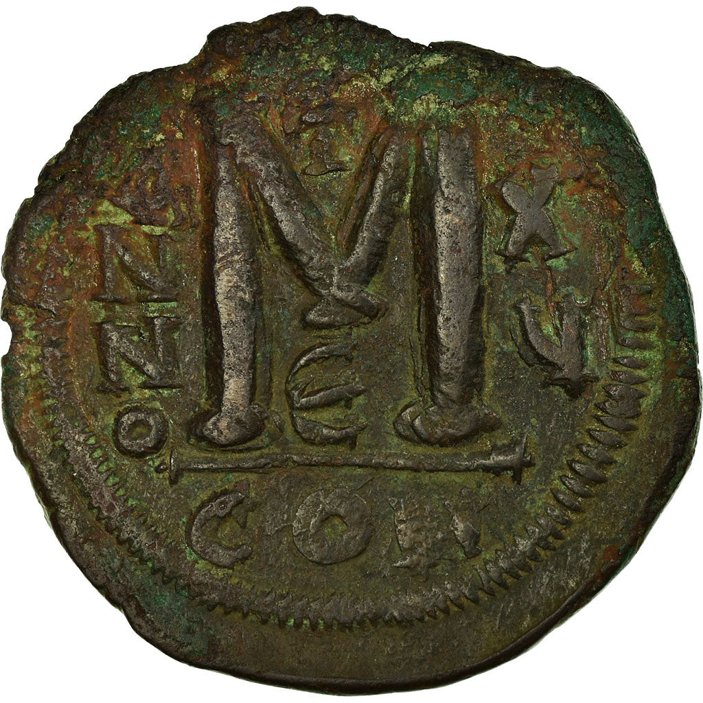 Moneta, Justinian I, Follis, 541 AD, Constantinople, MB+, Rame, Sear:163