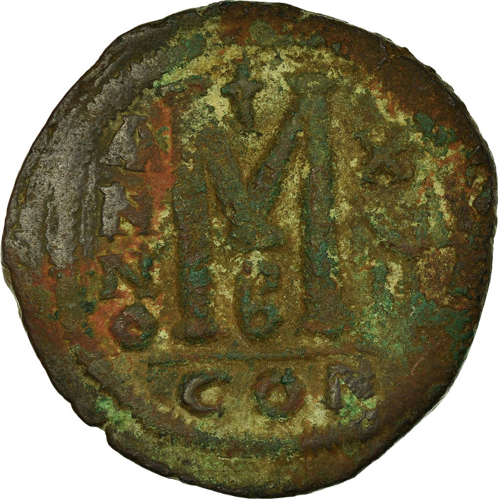 Monnaie, Justinien I, Follis, 543-544, Constantinople, TB+, Cuivre, Sear:163