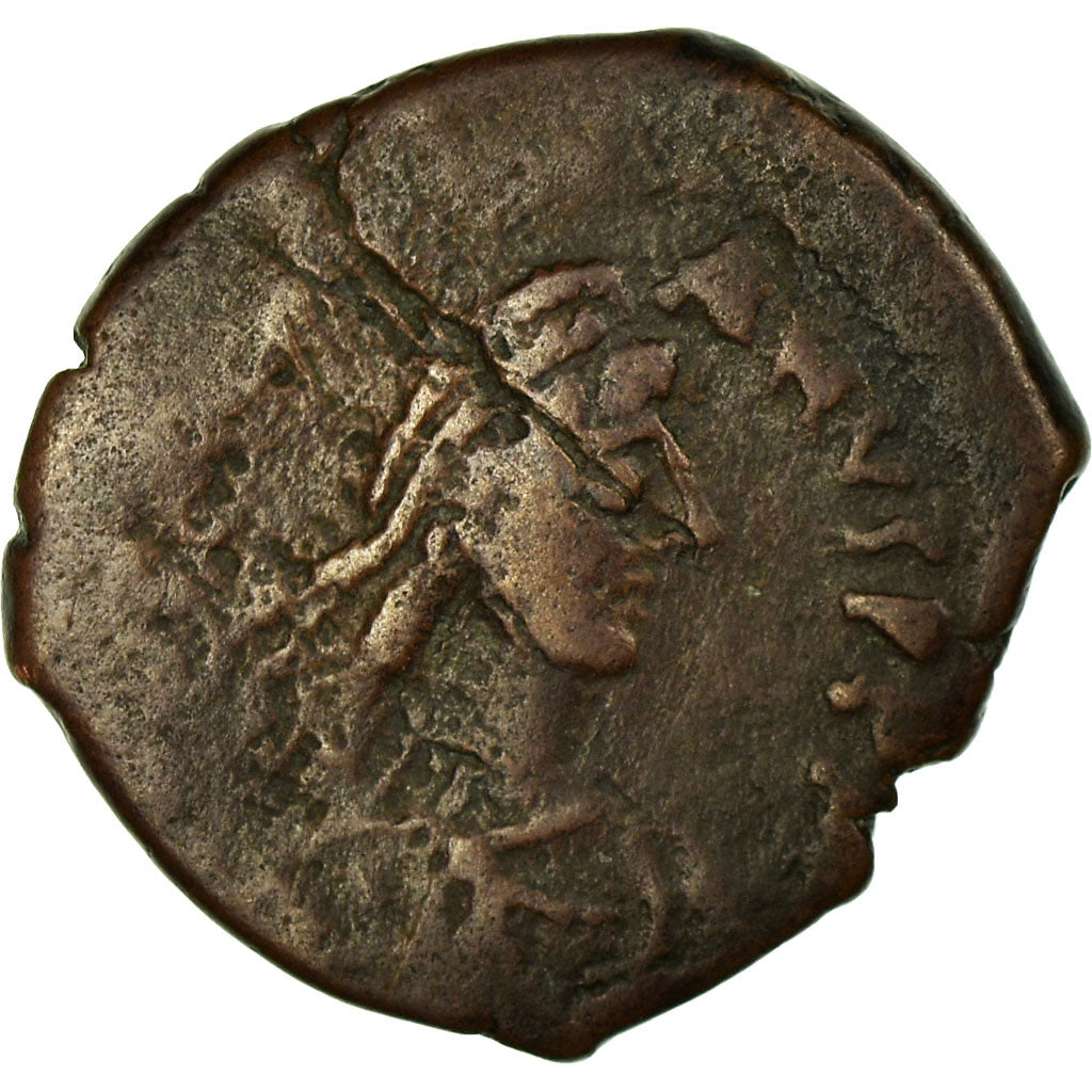 Moneta, Justinian I, Decanummium, 547-548, Constantinople, MB, Rame, Sear:167