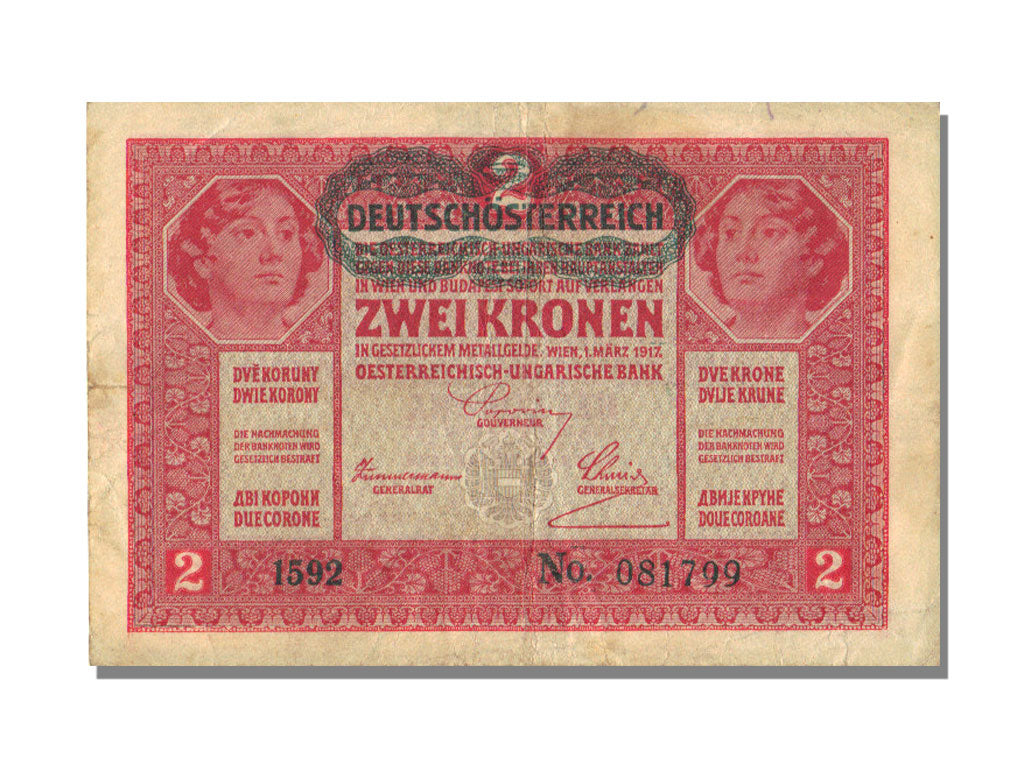 Austria, 2 Kronen, 1917, KM #50, 1917-03-01, EF(40-45), 081799