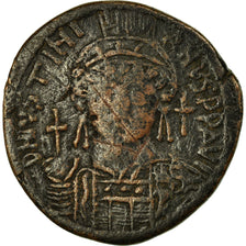 Monnaie, Justinien I, Follis, 544-545, Cyzique, TB+, Cuivre, Sear:207