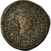 Moneta, Justinian I, Follis, 544-545, Kyzikos, MB+, Rame, Sear:207
