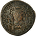 Moneda, Justinian I, Follis, 544-545, Kyzikos, BC+, Cobre, Sear:207