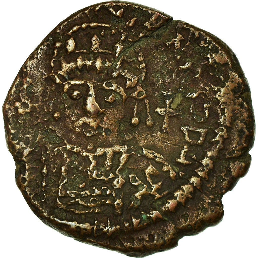 Moneta, Justinian I, Decanummium, 560-561, Antioch, MB+, Rame, Sear:239